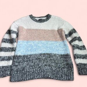 American Eagle Small Striped Pastels Cozy Oversized Sweater